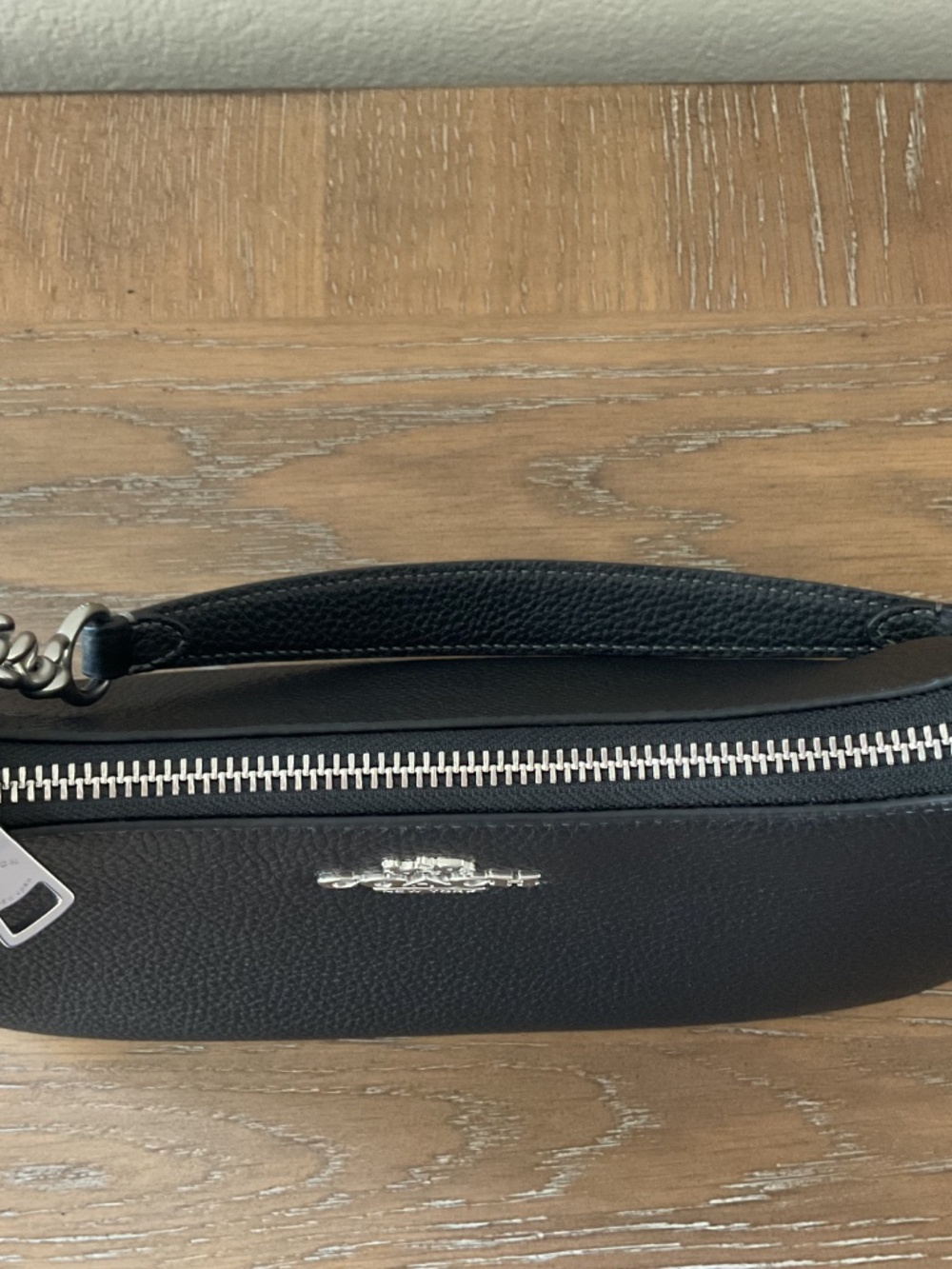 Coach Teri Shoulder Bag - Pebbled Leather/Silver/Black - Picture 8 of 10